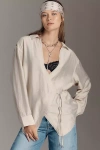 Pilcro Wrapped V-neck Blouse In Neutral