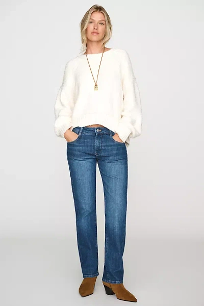 Pilcro Wren Low-rise Relaxed Straight Jeans In Blue