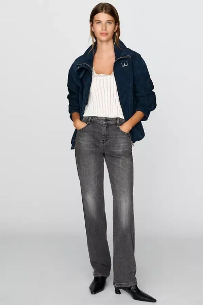 Pilcro Wren Mid Rise Straight Leg Jeans In Gray