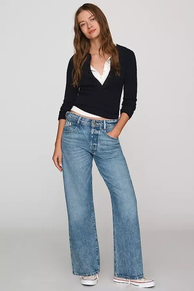 Pilcro X-boyfriend Uncuffed Mid-rise Relaxed Jeans In Blue
