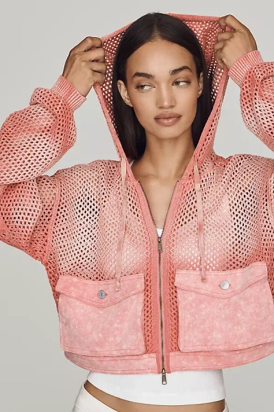 Pilcro Zip-up Hooded Sweatshirt In Pink