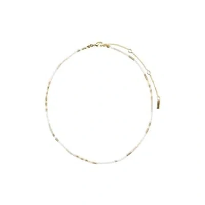 Pilgrim Alison Necklace White, Gold-plated