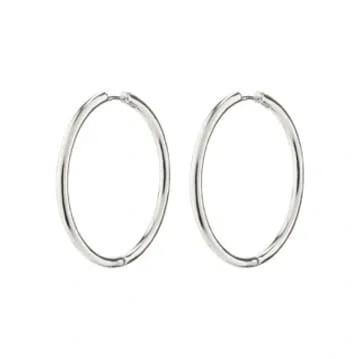Pilgrim Eanna Recycled Maxi Hoops Silver-plated In Metallic