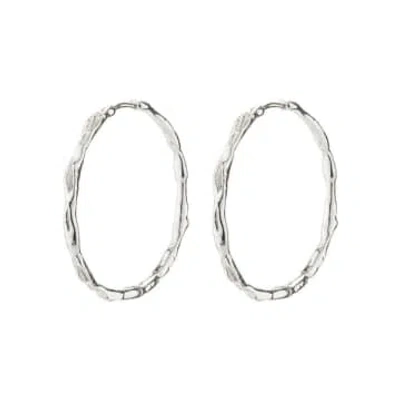 Pilgrim Eddy Recycled Organic Shaped Maxi Hoops Silver-plated In Metallic