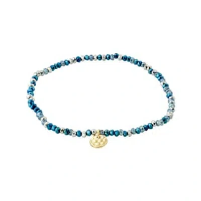 Pilgrim Indie Bracelet Blue, Gold-plated