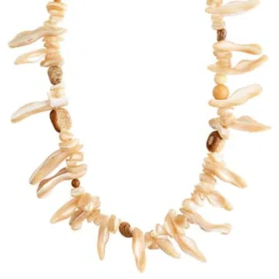 Pilgrim Light Seashell Necklace Brown/gold-plated