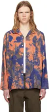 Pilgrim Surf + Supply Blue & Orange Stereo Tie Dye Shirt In 91 Blue*orange