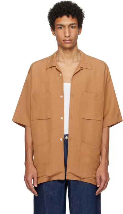 Pilgrim Surf + Supply Brown Amedeo Short Sleeve Shirt In 27 Tobacco