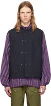 Pilgrim Surf + Supply Navy Finster Utility Vest In 79 Navy
