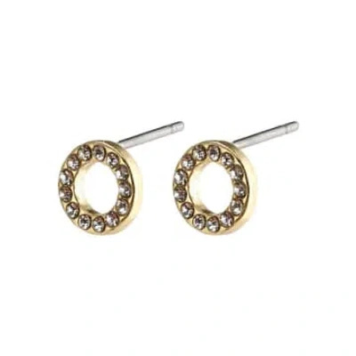 Pilgrim Tessa Recycled Crystal Halo Earrings Gold-plated