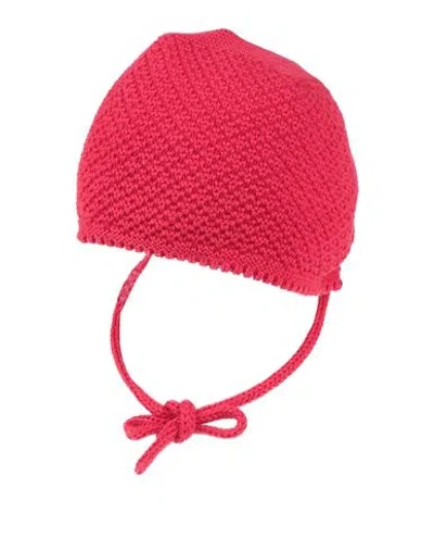 Pili Carrera Babies'  Newborn Girl Hat Red Size 1 Cotton
