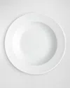 Pillivuyt Eventail Set Of 4 Rimmed Pinstripe Soup Plates - 8.5" In White