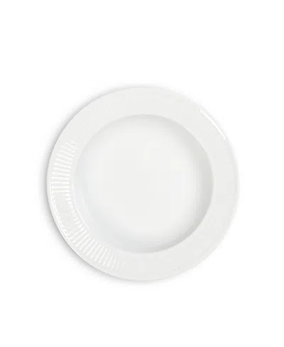 Pillivuyt Plisse 8.5" Soup Plate, Set Of 4 In White
