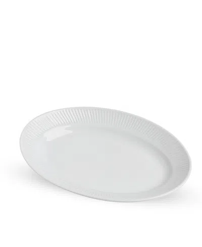 Pillivuyt Plisse Oval Serving Platter, 11 X 7.5 In White