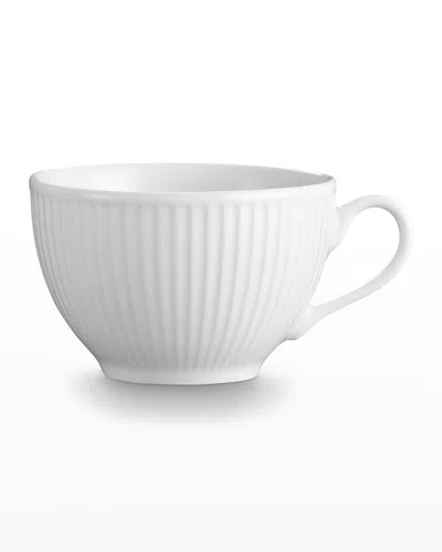 Pillivuyt Plisse Set Of 4 Tea Cups - 5 Oz. In White