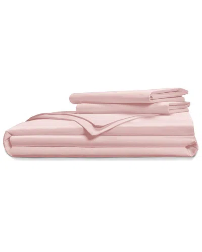 Pillow Gal Classic Cool & Crisp 100% Cotton Percale Duvet Cover Set In Pink