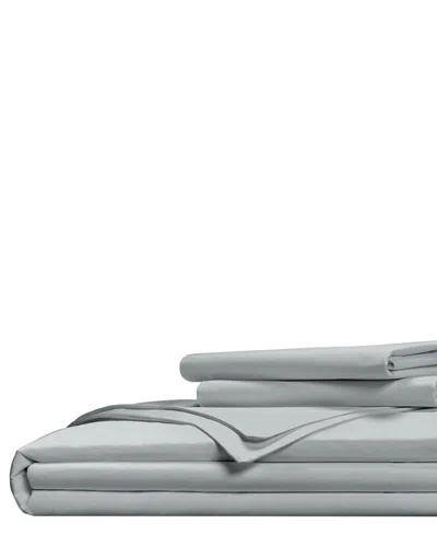 Pillow Guy Classic Cool & Crisp 100% Cotton Percale Duvet Cover Set In Grey