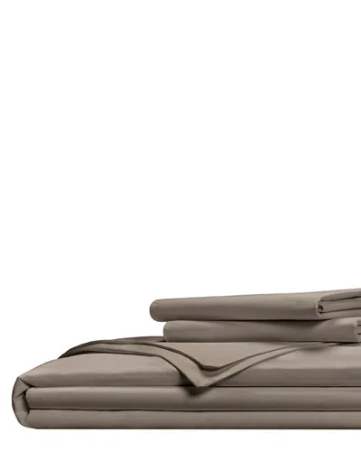 Pillow Guy Classic Cool & Crisp 100% Cotton Percale Duvet Cover Set In Sand