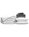 Pillow Guy Luxe Soft & Smooth 100% Tencel , White Down Perfect Bedding Bundle In Gray
