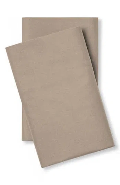Pillow Guy Set Of 2 Luxe Soft 'n Smooth Tencel® Lyocell Pillowcases In Sandy Taupe