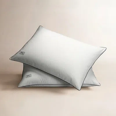 Pillow Guy White Down Pillow, Firm Density, White, Jumbo Size (set Of 2) In Green