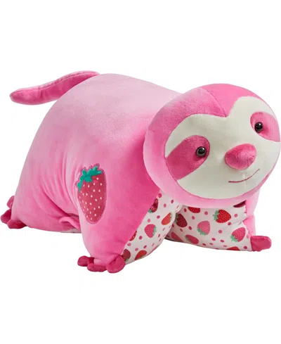 Pillow Pets Sweet Scented Strawberry Sloth Puff In Pink