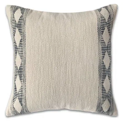 Pillowpia Gemma Decorative Slub Cotton Pillow Cover With Brass Zipper & Poppy Tape In Cream