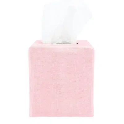 Pillowpia James Tissue Box Cover 100% Stonewashed Linen | Washable Soft Accent In Dogwood