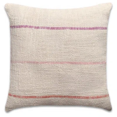 Pillowpia Jolie 100% Cotton Throw Pillow Cover With Brass Zipper And Dual Pattern Sides In Petunia