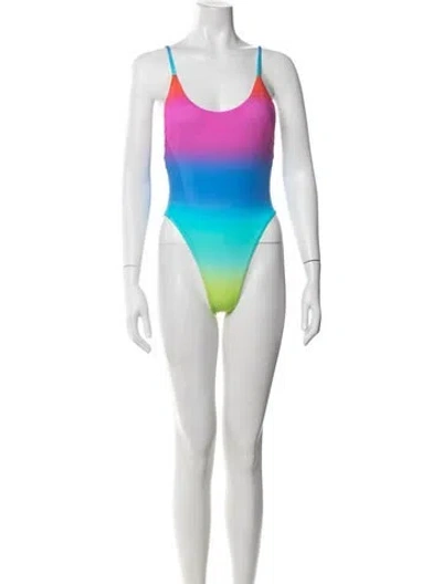 Pre-owned Pilyq Colorblock Pattern Scoop Neck Jumpsuit In Black