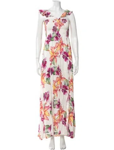 Pre-owned Pilyq Floral Print Long Dress In Multicolor