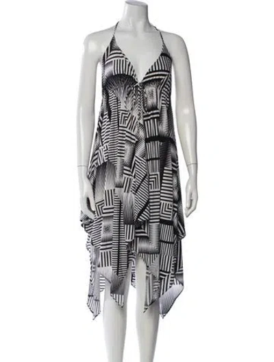 Pre-owned Pilyq Graphic Print Mini Dress In White