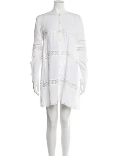 Pre-owned Pilyq Lace Pattern Mini Dress In White