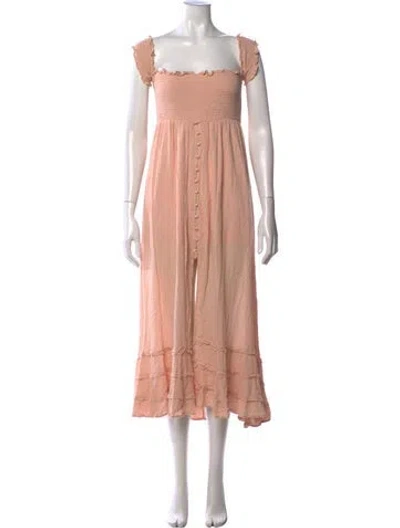 Pre-owned Pilyq Off-the-shoulder Midi Length Dress In Pink