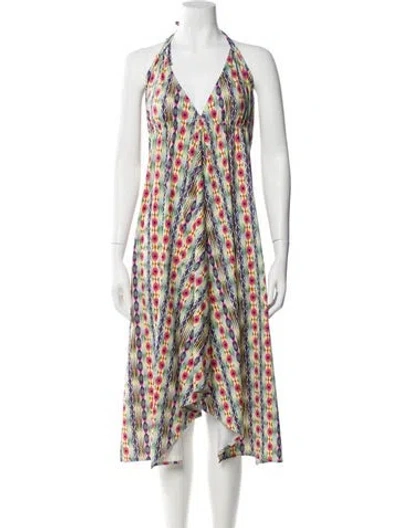 Pre-owned Pilyq Printed Midi Length Dress In Yellow