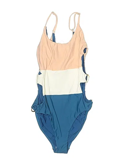 Pre-owned Pilyq Sleeveless Top Blue Halter Neckline Tops