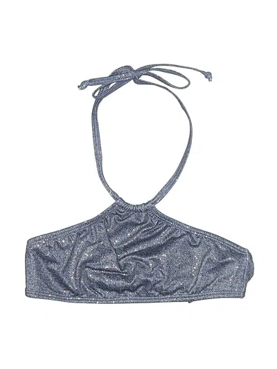 Pre-owned Pilyq Swimsuit Top Blue Paisley Pattern Swimwear