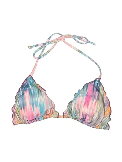 Pre-owned Pilyq Swimsuit Top Blue Tie-dye Pattern Swimwear