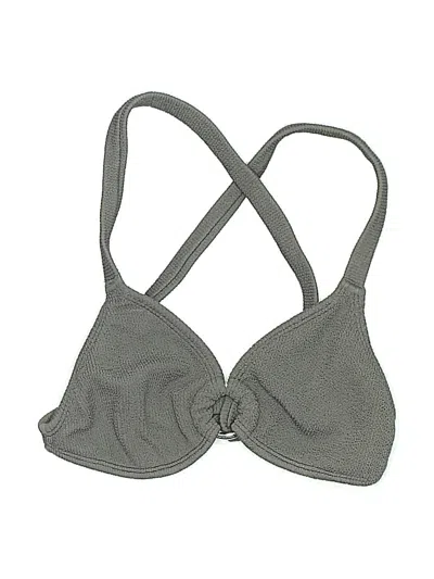 Pre-owned Pilyq Swimsuit Top Gray Swimwear
