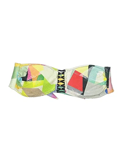 Pre-owned Pilyq Swimsuit Top Green Graphic Pattern Swimwear