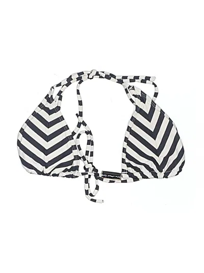 Pre-owned Pilyq Swimsuit Top Ivory Stripes Pattern Swimwear