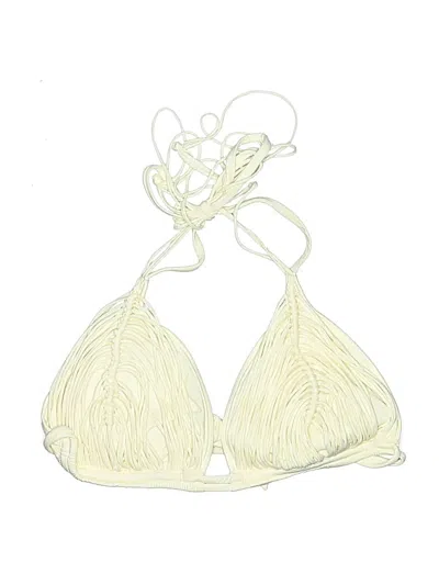 Pre-owned Pilyq Swimsuit Top Ivory Swimwear