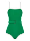 Pilzer Lulu Swimsuit In Forest Green & Cream