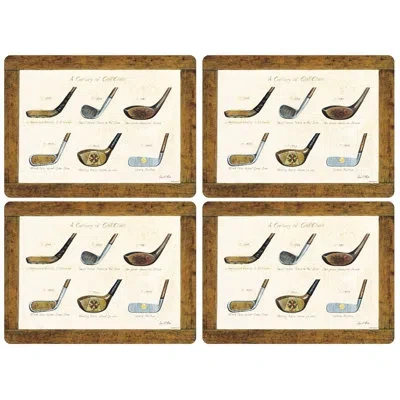 Pimpernel A History Of Golf Placemats 15.7 X 11.7" In Tan