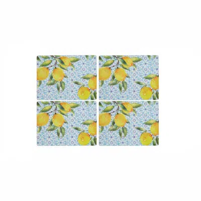 Pimpernel Amalfi Lemons Set Of 4 Cork Back Placemats In Multi
