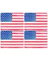 Pimpernel American Flag Set Of 4 Placemats In Red