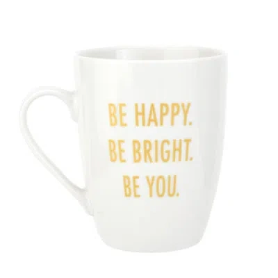 Pimpernel Be Happy Be Bright Be Happy Brigt Be You 16oz Mug In White