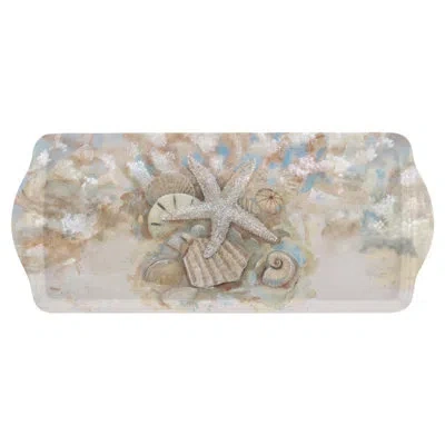Pimpernel Beach Prize Melamine Sandwich Tray 15.1 X6.5" In Gray