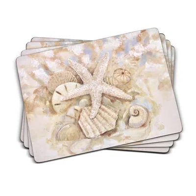 Pimpernel Beach Prize Set Of 4 Cork Back Placemats In Multi