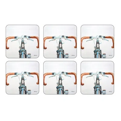 Pimpernel Bicycle Coasters 4" X 4" In Multi